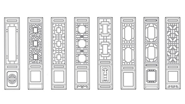 白城喜迎门中式花格CAD设计图样式大全