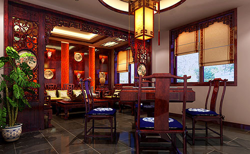 白城古典中式风格茶楼包间设计装修效果图